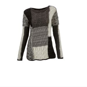 Bob Timberlake Wool Blend Colorblock Patchwork Knit Sweater Women’s Size L